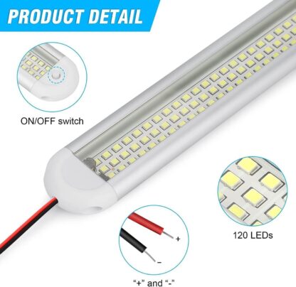 12V 120 LED Car Interior Strip Lights Bar Light Car Van Caravan Boat Home Bus UK - Image 3