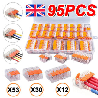95x For Wago 221 Electrical Connectors Wire Block Clamp Terminal Cable Reusable-