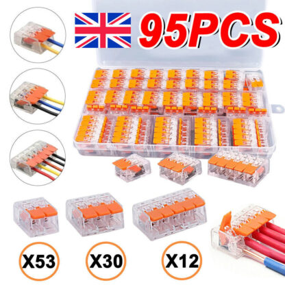 95x For Wago 221 Electrical Connectors Wire Block Clamp Terminal Cable Reusable-
