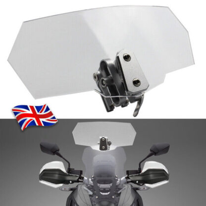 Motorcycle Motorbike Clip On Windshield Wind Screen Deflector Extension Spoiler - Image 2