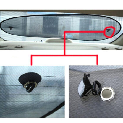 Rear Window Screen Sun Shade Mesh Cover Windshield Sun UV Visor Blocks Black - Image 6