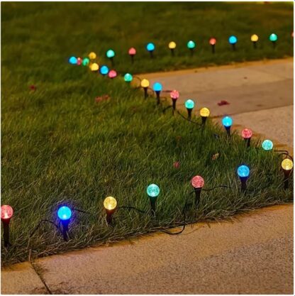 Solar LED Stake Lights Multi Coloured 20 Ball Garden Path Lighting Patio Outdoor - Image 8