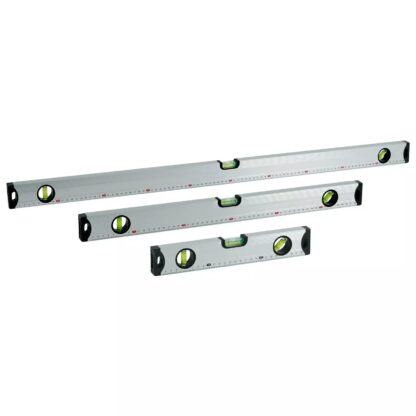 SILVER MAGNETIC 3 PIECE BUILDERS BUILDING SPIRIT LEVEL SET - 300, 600, 1000mm - Image 4