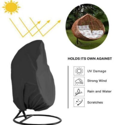 Waterproof Double Egg Chair Cover Hanging Swing Hammock Rattan Outdoor Furniture - Image 10