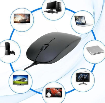 Ultra-Slim Optical Wired Scroll Wheel Mouse Mice For PC Laptop Notebook Desktop - Image 6