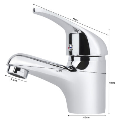 Basin Sink Mixer Taps Waterfall Single Lever Bathroom Mono Cloakroom Tap Fixings - Image 6