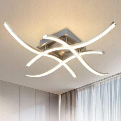 Ceiling Light 4 Wave Lights Modern Kitchen Living Room Bedroom Lamp LED Dimmable - Image 7