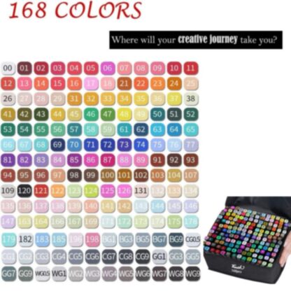 168 Colors Dual Tip Art Markers Color Pens Drawing Watercolour Kids &  Gift - Image 9