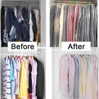 10x Clear Coat Dress Garment Clothes Cover Dust Protector Travel Bag With Zip