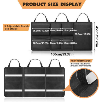 Large Car Boot Organiser Tidy Back Seat Storage Bag Hanging Pocket Accessories - Image 4