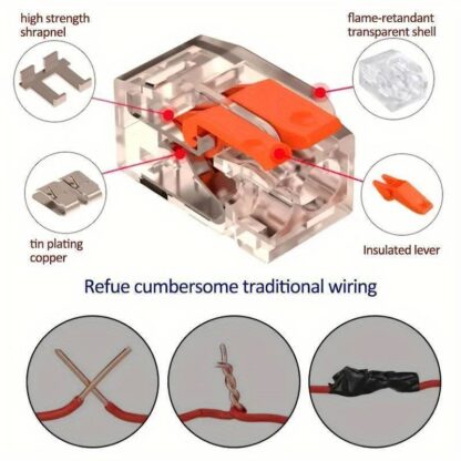 75x For Wago 221 Electrical Connectors Wire Block Clamp Terminal Cable Reusable - Image 8