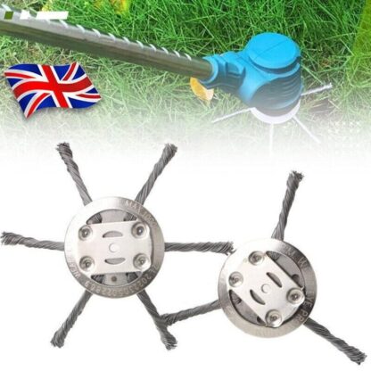 6 Grass Strimmer Head Trimmer Brush Steel Wire Wheel Garden Weed Trimmer UK - Image 5