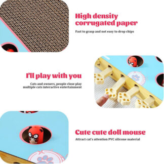 Cat Toy Whack-a-Mole Cat Scratching Board Toy Grinding Claw Rest Play Funny Cat