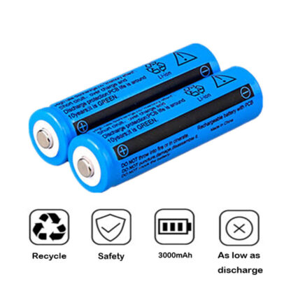 Li-ion Battery&Charger 3000mAh 3.7V Rechargeable Batteries USB Charger For Torch Flashlight - Image 3