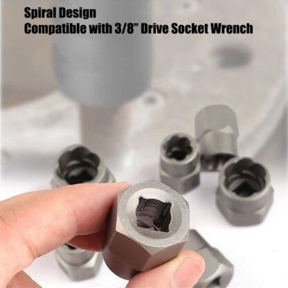 3-8 Locking Wheel Nut Remover Set Stud Bolt Impact Twist Socket Extractor Tool - Image 3