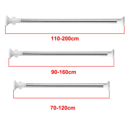 Heavy Duty Extendable Telescopic Shower Curtain Pole Rail Rod Bath Door Window - Image 10