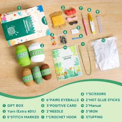 Crochet Kit  Crochet Kit For Beginners Emotional Support Succulent Crochet & Knitting Kit With Step By Step Video Lessons  6pcs Succulent Crochet Kit With Crochet Accessories - Image 5