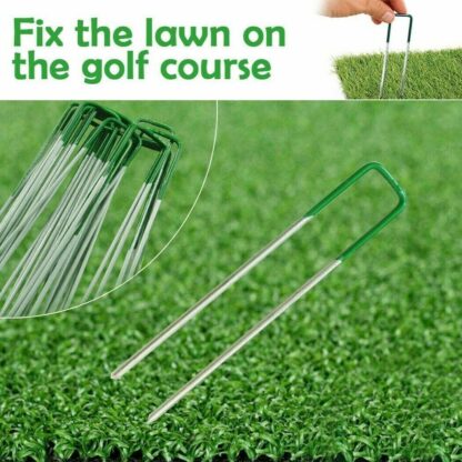 Weed Fabric Galvanised Staples Garden Turf Pins Securing Pegs U Artificial Grass - Image 3