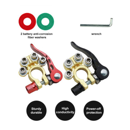 2PCS Battery Terminals Connectors Clamps Quick Release For Caravan Car Van 12V - Image 5