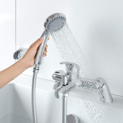 Luxury Bathroom Chrome Sink Bath Filler Tap Shower Mixer Taps With Hand Held Set - Image 7