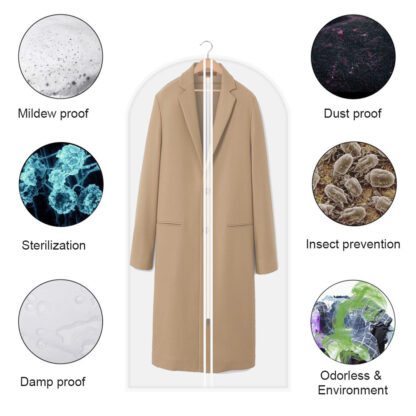 5-10-20 X Clear Polythene Garment Covers Suit Dress Coat Dust Protector Zip Bags - Image 10