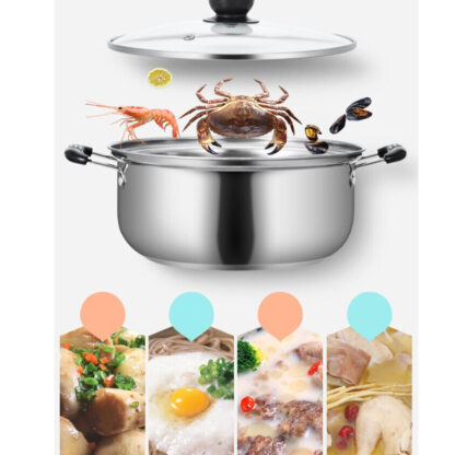 5PCS Stainless Steel Saucepan Induction Cooking Pot Cooker Cookware Kitchen - Image 6