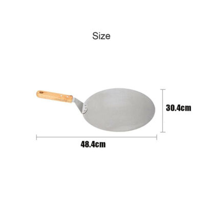 Stainless Steel Pizza Paddle Peel Bakers BBQ Oven Restaurant Tray Wooden Handle - Image 2