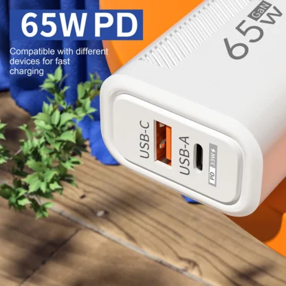 65W GaN USB Fast Charger Quick Charge3.0 PD Type C Wall Charger For iPhone 15 14 Samsung Xiaomi Huawei USB C Phone Power Adapter - Image 3