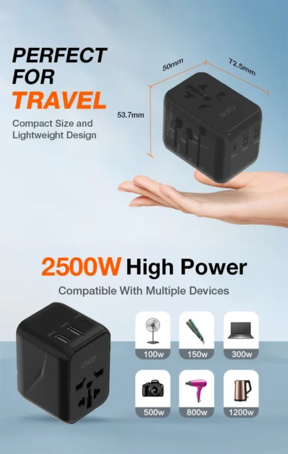 2025 All in One Universal International Travel Adapter 2 USB Port World Travel AC Power Charger Adapter AU US UK EU Converter - Image 16