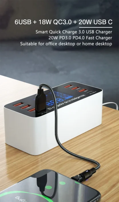 ASOMETECH 60W Quick Charge QC 3.0 4.0 USB Charger Adapter USB C Charger Phone Tablet Fast Charger For iPhone 14 13 12 Pro Xiaomi - Image 10