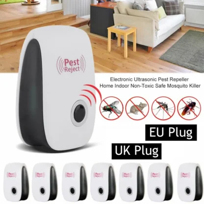 EU/US/UK Plug Electric Ultrasonic Pest Repeller Anti Mosquito Rodent Control Indoor Bug Cockroach Insect Killer Zapper Repellent - Image 2