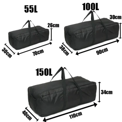 150L 100L 55L Travel Handbag Gym Bag Outdoor Men's Black Large Capacity Fitness Weekend Overnight Waterproof Sport Bags  X411D - Image 6