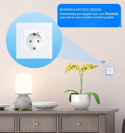 BSEED Wall Socket Wifi EU Standard 86*86mm Smart Power Monitor Sockets WIFI Socket Google Alexa APP Control - Image 19
