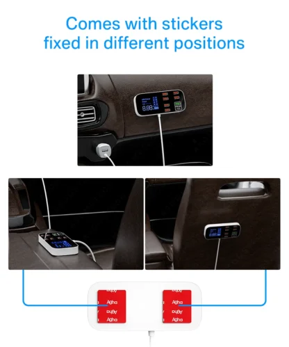 40W 8 Ports USB Car Charger QC3.0 PD Type C Fast Phone Charger with LED Display Multi USB Charger for iPhone 14 Android Samsung - Image 9