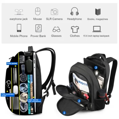 Lifetime Warranty Large Capacity Backpack 15.6inch Laptop Backpack Anti Theft Men Backpack College Schoolbag Travel Bag For Men - Image 2