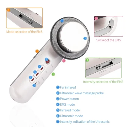 Ultrasound Cavitation Body Slimming Massager EMS Micro Current Weight Loss Far Infrared Facial Lifting Beauty Device - Image 11