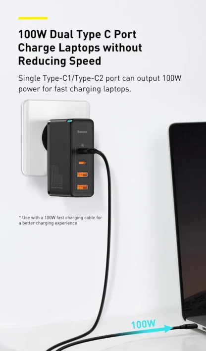 Baseus GaN Charger 100W PD QC USB Fast Charger Type C Quick Charging USB C Phone Charger for iPhone 15 14 13 12 Pro Max Macbook - Image 14