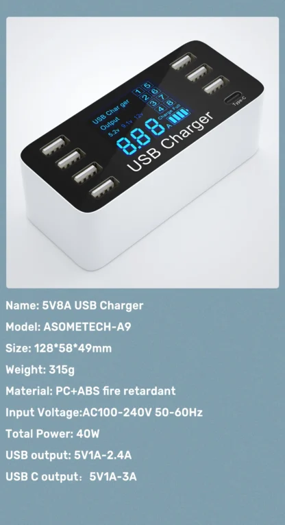 ASOMETECH 60W Quick Charge QC 3.0 4.0 USB Charger Adapter USB C Charger Phone Tablet Fast Charger For iPhone 14 13 12 Pro Xiaomi - Image 20