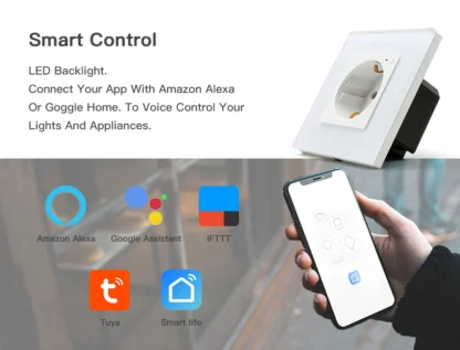 BSEED Wall Socket Wifi EU Standard 86*86mm Smart Power Monitor Sockets WIFI Socket Google Alexa APP Control - Image 23