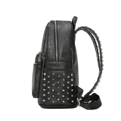 Fashion Rivet Backpack Men Alligator PU Leather Men's Backpacks Laptop Bag Rock Hip-Hop Travel Backpack Male Student School Bag - Image 12