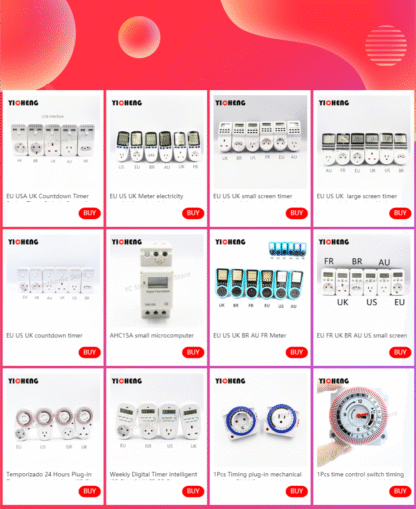 Temporizado 24 Hours Plug-in Timer mechanical  timer ISR EU UK US FR BR Power Plug - Image 13