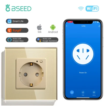 BSEED Wall Socket Wifi EU Standard 86*86mm Smart Power Monitor Sockets WIFI Socket Google Alexa APP Control - Image 11