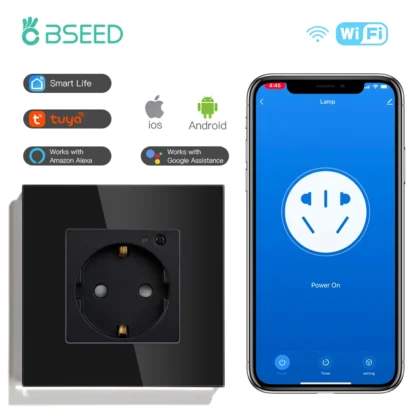 BSEED Wall Socket Wifi EU Standard 86*86mm Smart Power Monitor Sockets WIFI Socket Google Alexa APP Control - Image 13
