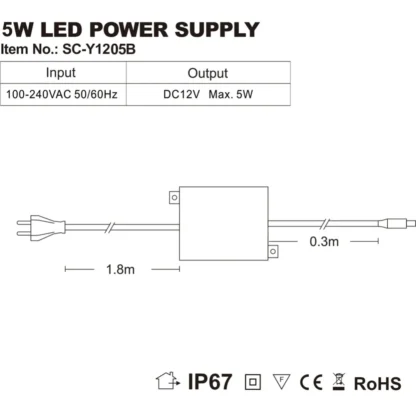 IP67 Waterproof DC12V 5W Transformer Power Supply Driver for LED Light  Outdoor or Indoor Lamp EU,US,UK,AU plug - Image 10
