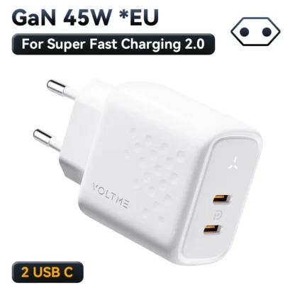 VOLTME USB Charger PD QC 3.0 Fast Charger Quick Charger PD 45W GaN Dual USB C Charger For iPhone Samsung S23 S21 Laptop Tablet - Image 7