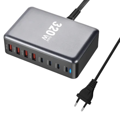 USB C Fast 320W Desktop GaN Charger 8-port USB Type C PD Charger Fast Charge 3.0 USB Type C Fast Charger Mobile USB Charger - Image 7