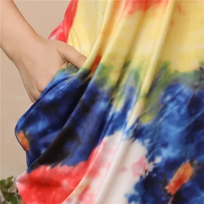 Sexy Slip Dress Summer xxl Dresses for Women Plus Size Tunic Spaghetti Strap Loose Dresses Tie Dye Midi Ladies bohemian 4xl xxxl - Image 5