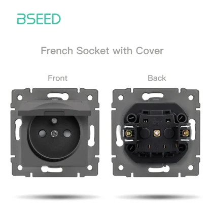 BSEED 1/2Gang 1/2Way Wall Button Switch Part Wall EU Socket Module Part Glass Frame Only Switch Socket DIY Function Part - Image 21