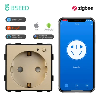 BSEED Zigbee Smart Socket EU Power Monitor Outlet DIY Function Parts Work With Tuya Smart Life Alexa App Indicator Wall Mounted - Image 13