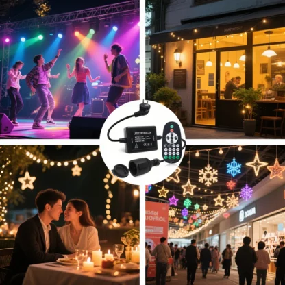AC 110V 220V 240V LED Dimmable Controller 750W Christmas Outdoor String Lights Bulb Adjust Bright 23Keys Remote EU US UK AU Kit - Image 17